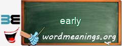 WordMeaning blackboard for early